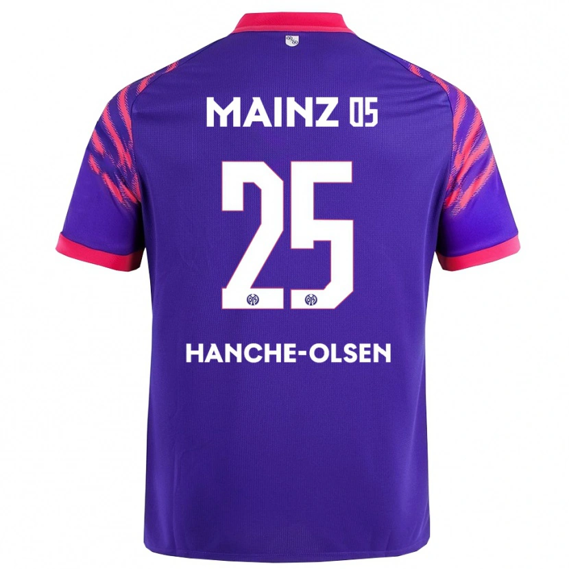 Danxen Mænd Andreas Hanche-Olsen #25 Navy Pink Udebane Spillertrøjer 2025/26 Trøje T-Shirt