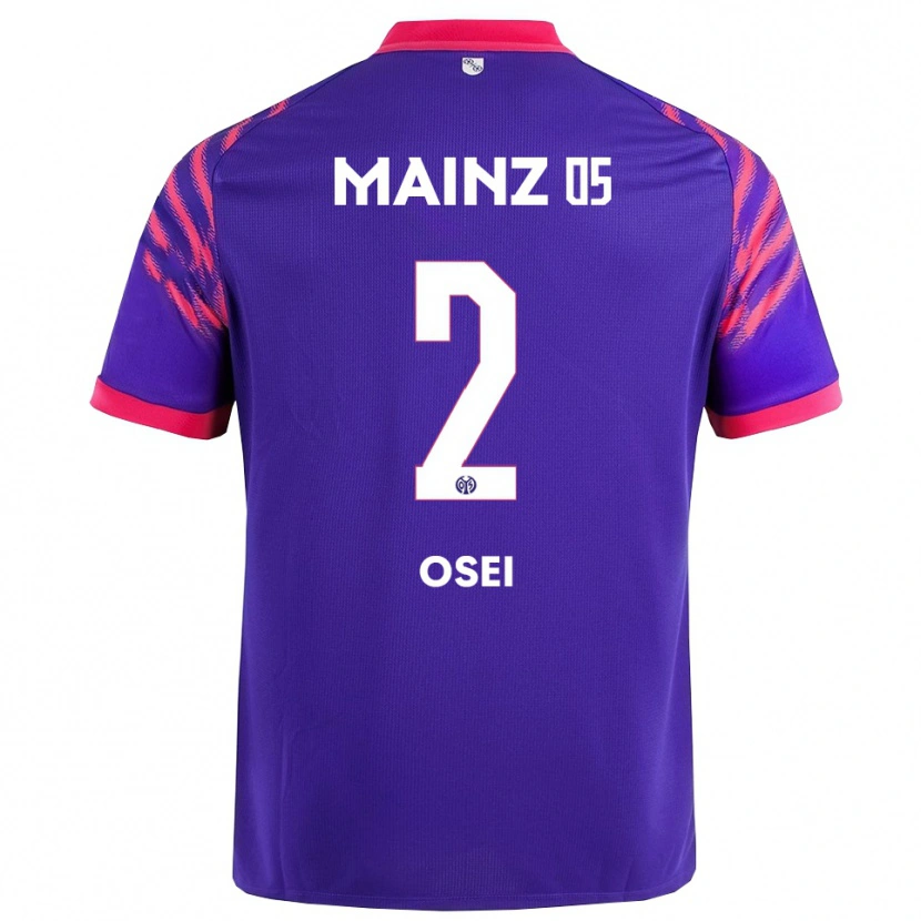Danxen Mænd David Osei #2 Navy Pink Udebane Spillertrøjer 2025/26 Trøje T-Shirt