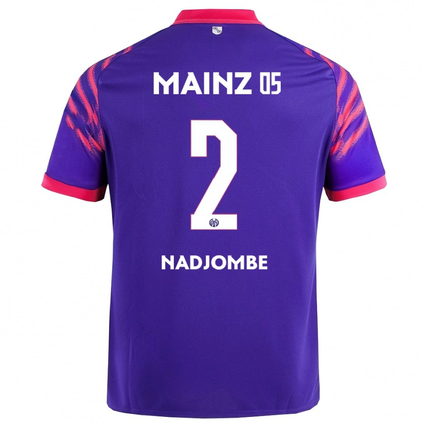Danxen Mænd Jean-Marie Nadjombe #2 Navy Pink Udebane Spillertrøjer 2025/26 Trøje T-Shirt