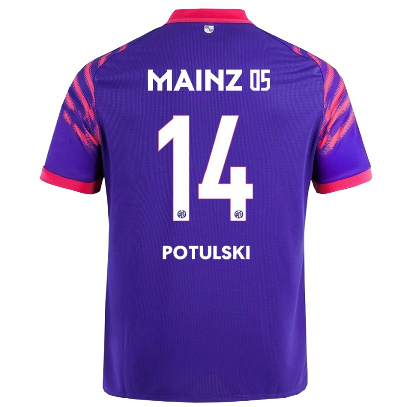Danxen Mænd Kacper Potulski #14 Navy Pink Udebane Spillertrøjer 2025/26 Trøje T-Shirt