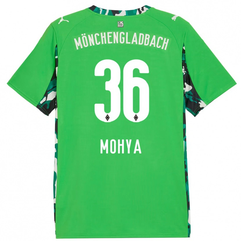 Danxen Mænd Wael Mohya #36 Grøn Sort Udebane Spillertrøjer 2025/26 Trøje T-Shirt