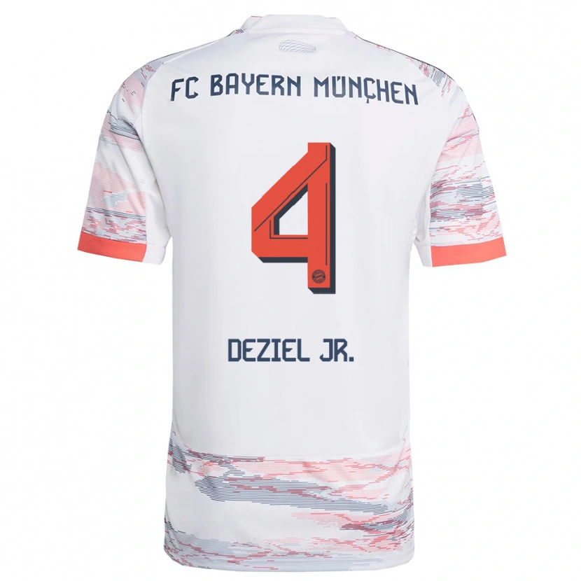 Danxen Mænd Robert Deziel Jr. #4 Hvid Grå Udebane Spillertrøjer 2025/26 Trøje T-Shirt