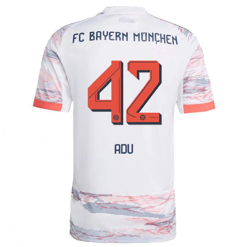 Danxen Mænd Gibson Adu #42 Hvid Grå Udebane Spillertrøjer 2025/26 Trøje T-Shirt