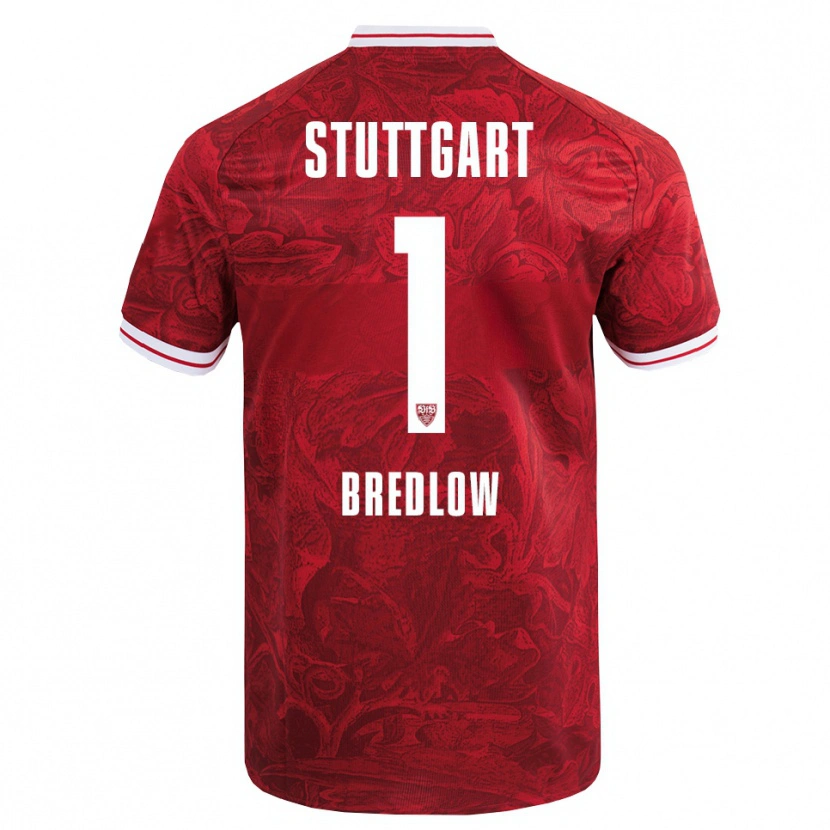 Danxen Mænd Fabian Bredlow #1 Rød Sort Udebane Spillertrøjer 2025/26 Trøje T-Shirt