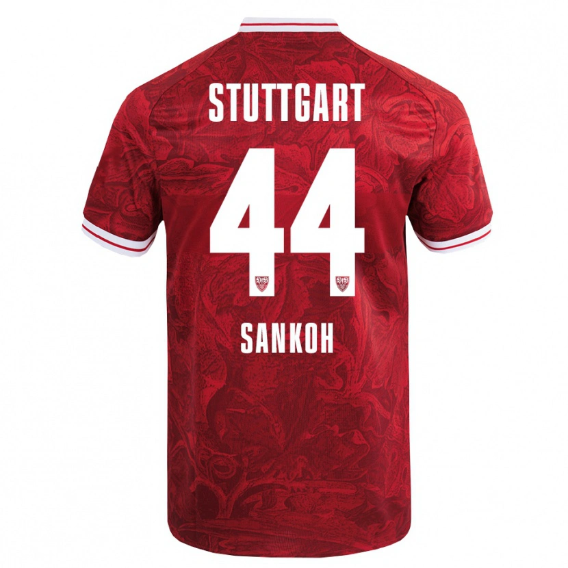 Danxen Mænd Mohamed Sankoh #44 Rød Sort Udebane Spillertrøjer 2025/26 Trøje T-Shirt