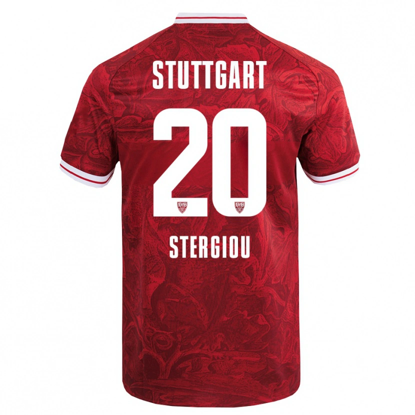 Danxen Mænd Leonidas Stergiou #20 Rød Sort Udebane Spillertrøjer 2025/26 Trøje T-Shirt