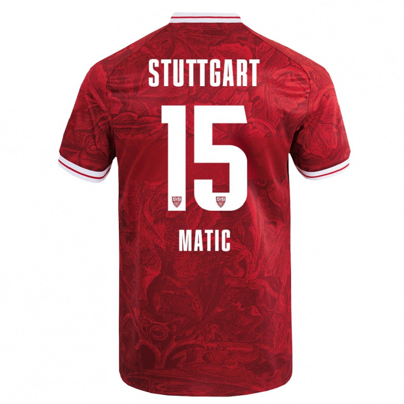 Danxen Mænd Nikolas Matic #15 Rød Sort Udebane Spillertrøjer 2025/26 Trøje T-Shirt