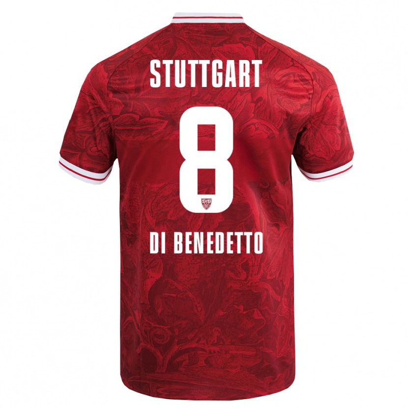 Danxen Mænd Samuele Di Benedetto #8 Rød Sort Udebane Spillertrøjer 2025/26 Trøje T-Shirt