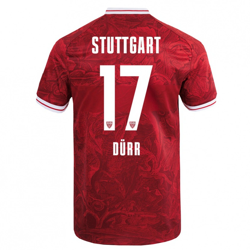 Danxen Mænd Muriel Dürr #17 Rød Sort Udebane Spillertrøjer 2025/26 Trøje T-Shirt