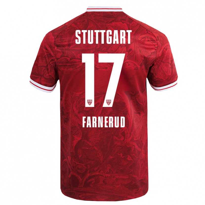 Danxen Mænd Colin Farnerud #17 Rød Sort Udebane Spillertrøjer 2025/26 Trøje T-Shirt