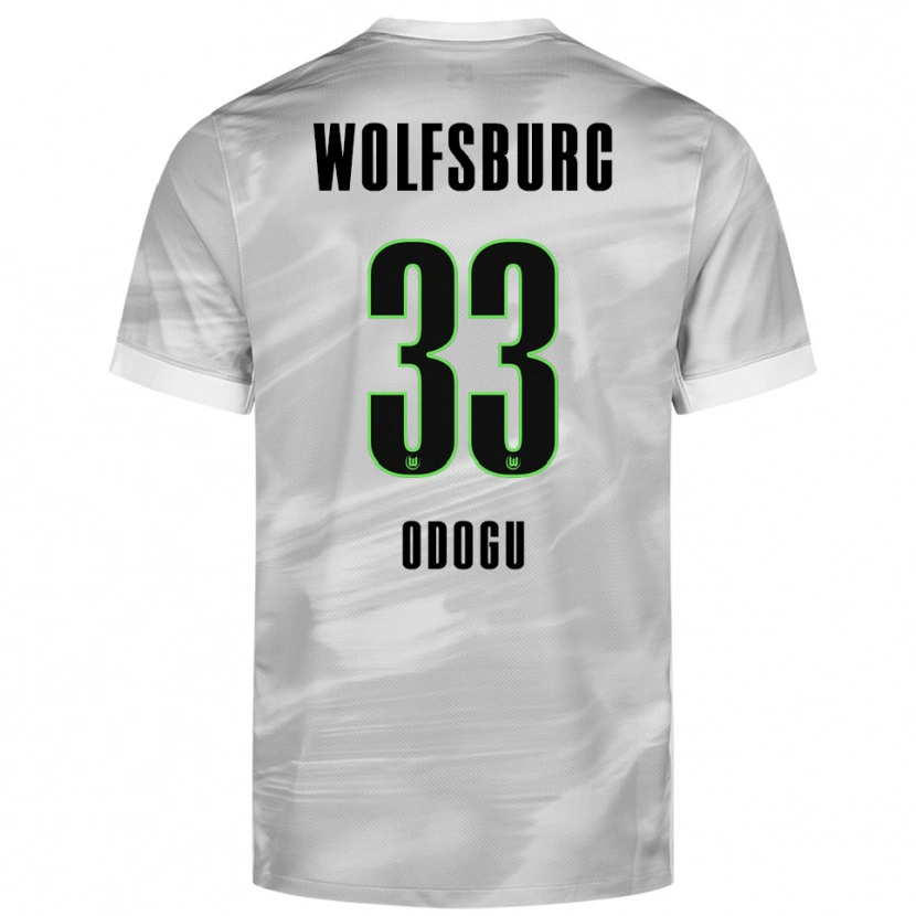 Danxen Mænd David Odogu #33 Grå Hvid Udebane Spillertrøjer 2025/26 Trøje T-Shirt