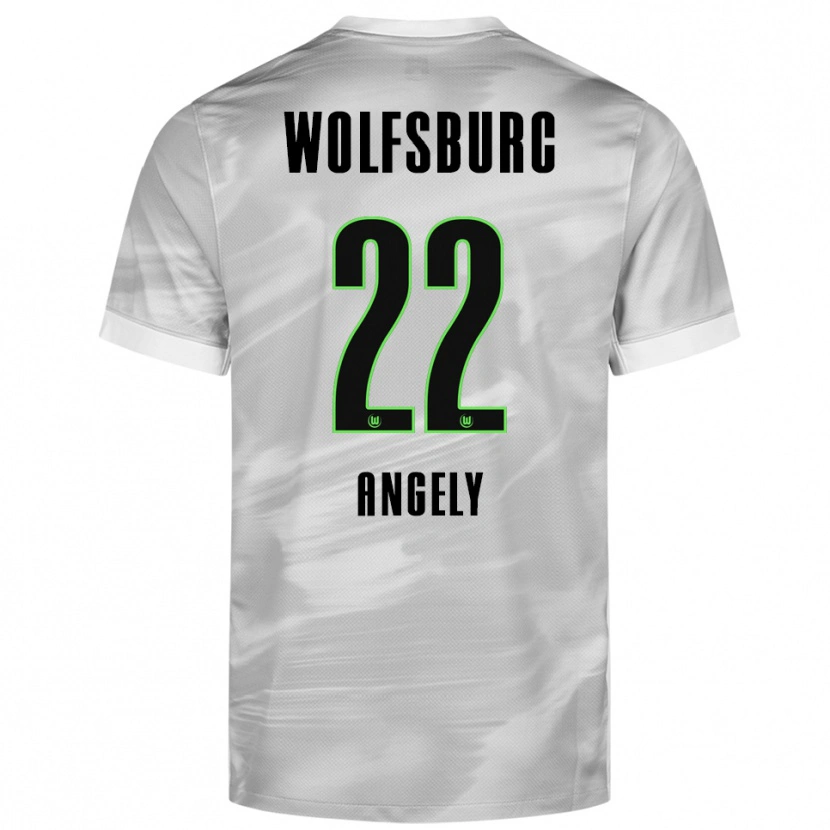 Danxen Mænd Mathys Angély #22 Grå Hvid Udebane Spillertrøjer 2025/26 Trøje T-Shirt