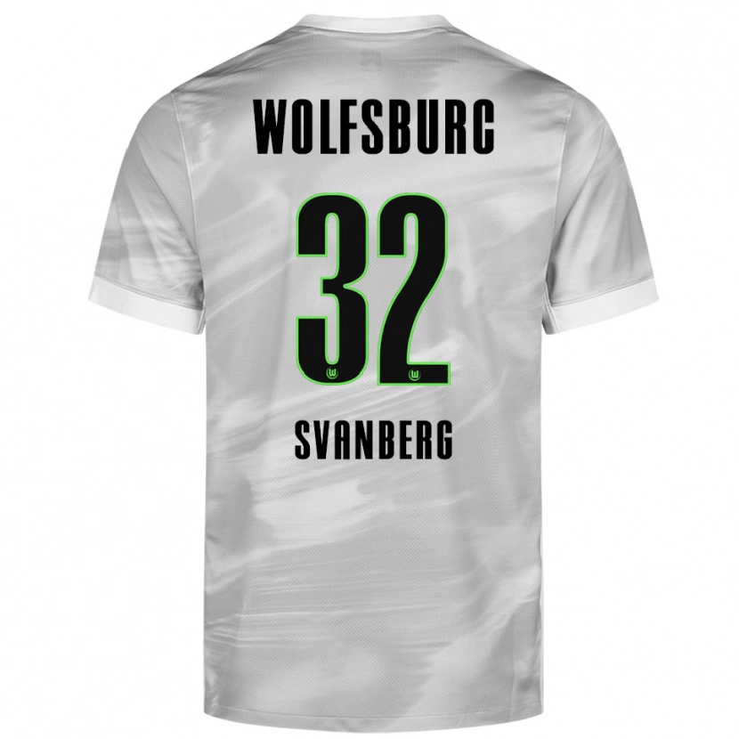 Danxen Mænd Mattias Svanberg #32 Grå Hvid Udebane Spillertrøjer 2025/26 Trøje T-Shirt