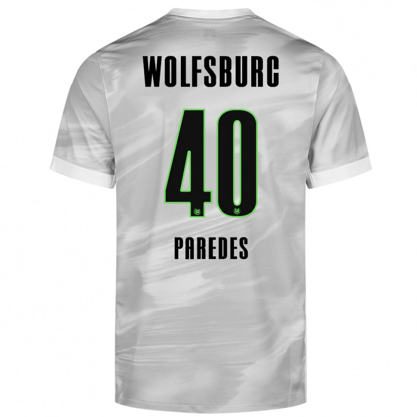 Danxen Mænd Kevin Paredes #40 Grå Hvid Udebane Spillertrøjer 2025/26 Trøje T-Shirt