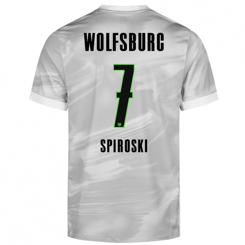 Danxen Mænd Luka Spiroski #7 Grå Hvid Udebane Spillertrøjer 2025/26 Trøje T-Shirt