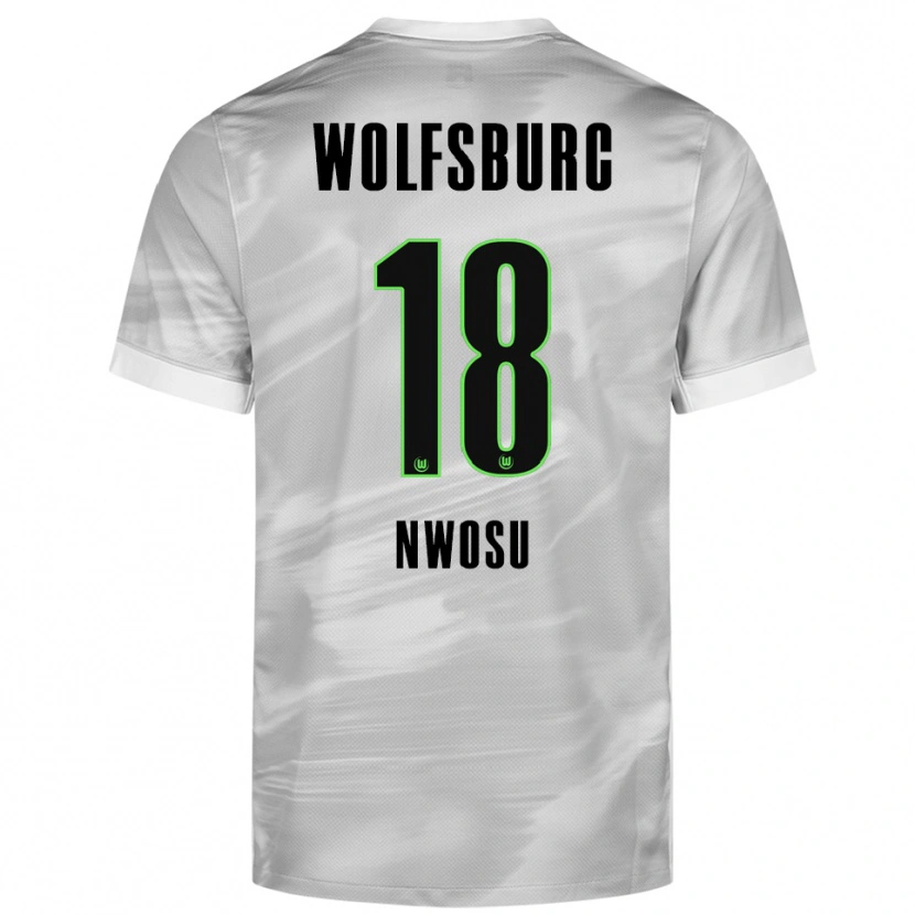 Danxen Mænd Lewis Nwosu #18 Grå Hvid Udebane Spillertrøjer 2025/26 Trøje T-Shirt