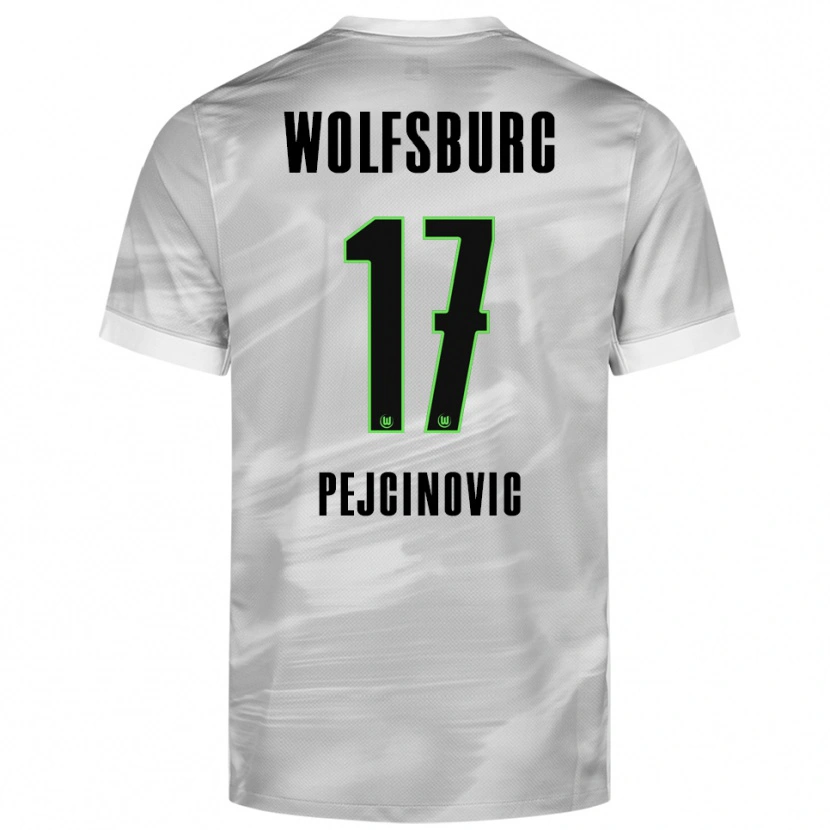 Danxen Mænd Dzenan Pejcinovic #17 Grå Hvid Udebane Spillertrøjer 2025/26 Trøje T-Shirt