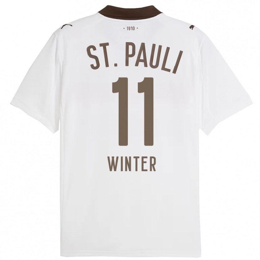 Danxen Mænd Bennet Winter #11 Hvid Rød Udebane Spillertrøjer 2025/26 Trøje T-Shirt
