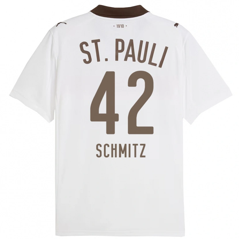 Danxen Mænd Marwin Schmitz #42 Hvid Rød Udebane Spillertrøjer 2025/26 Trøje T-Shirt