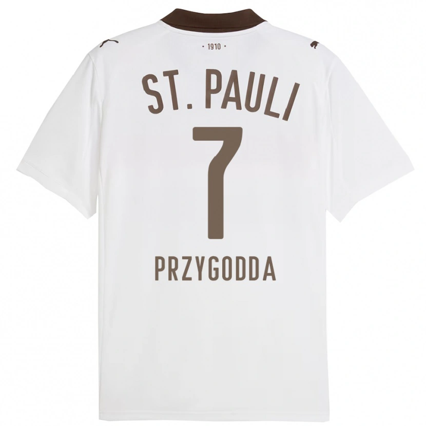 Danxen Mænd Claudio Fabrizio Gonzalez Przygodda #7 Hvid Rød Udebane Spillertrøjer 2025/26 Trøje T-Shirt