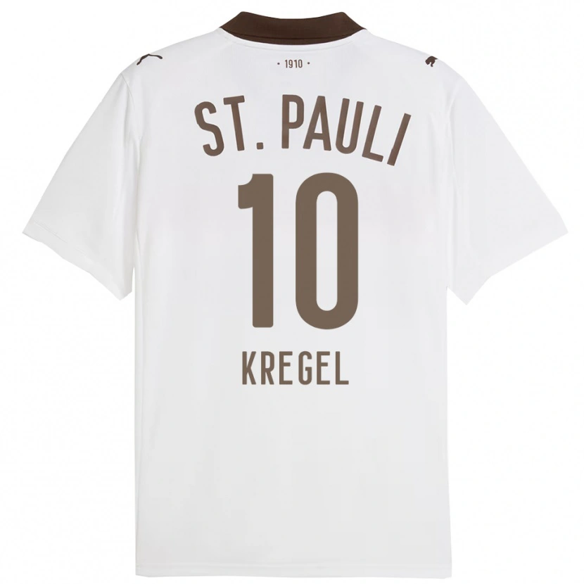 Danxen Mænd Mareike Kregel #10 Hvid Rød Udebane Spillertrøjer 2025/26 Trøje T-Shirt