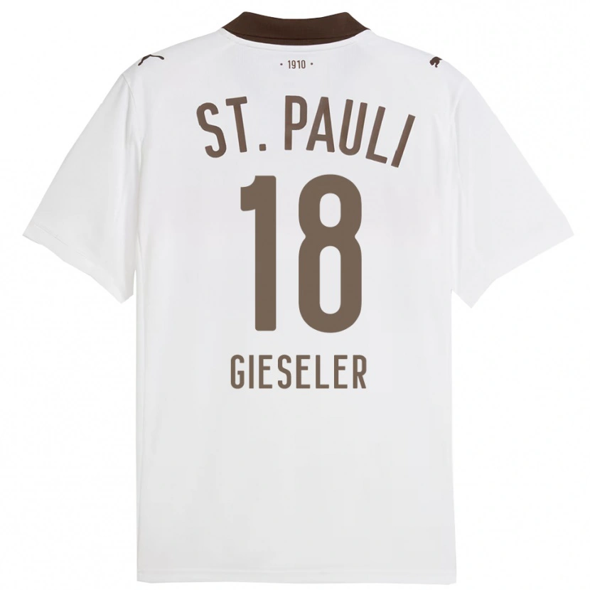 Danxen Mænd Madeline Gieseler #18 Hvid Rød Udebane Spillertrøjer 2025/26 Trøje T-Shirt