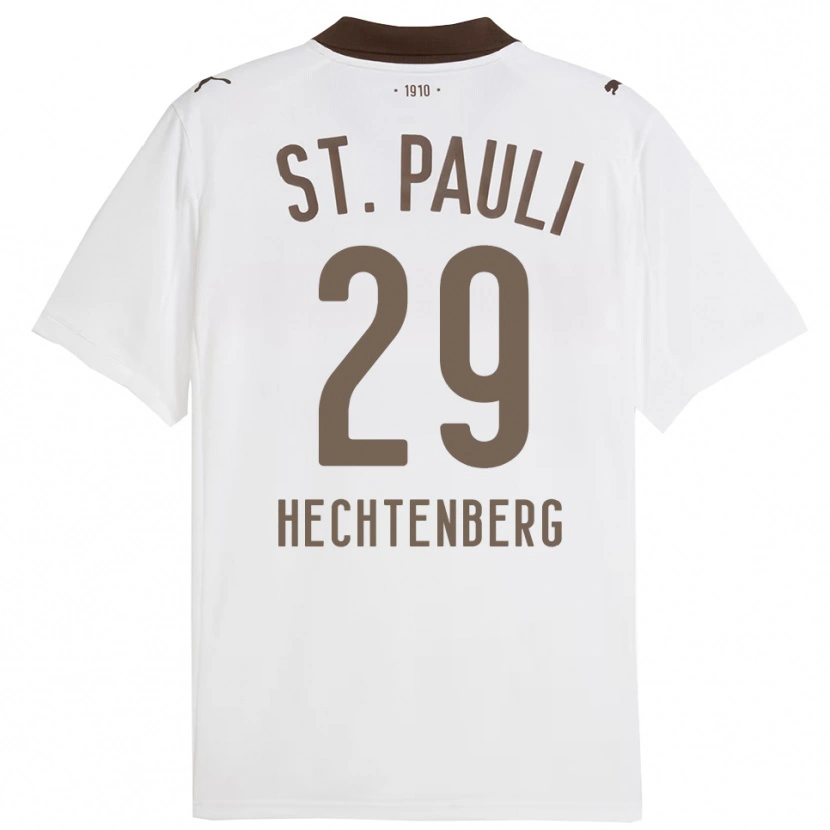 Danxen Mænd Julia Hechtenberg #29 Hvid Rød Udebane Spillertrøjer 2025/26 Trøje T-Shirt