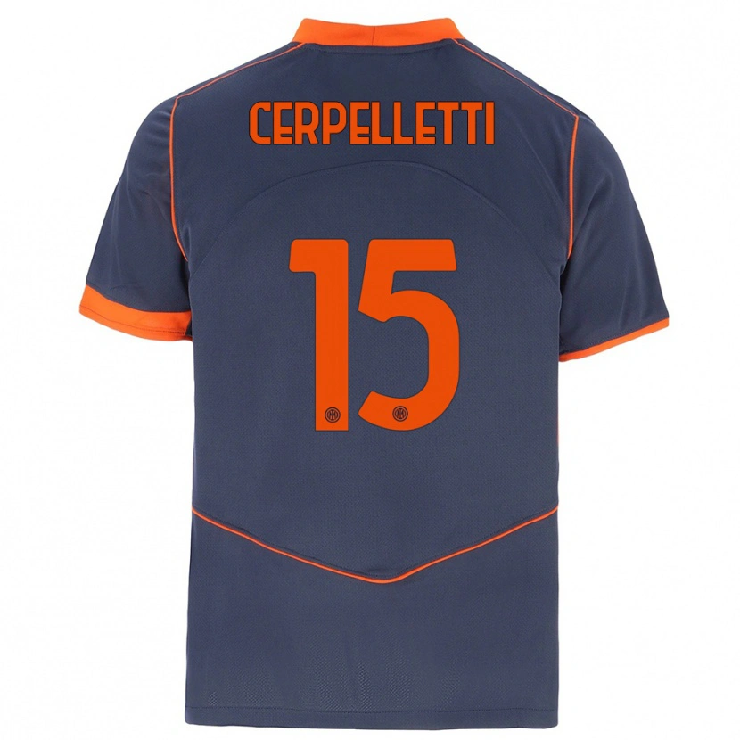 Danxen Mænd Filippo Cerpelletti #15 Grå Orange Tredje Sæt Spillertrøjer 2025/26 Trøje T-Shirt