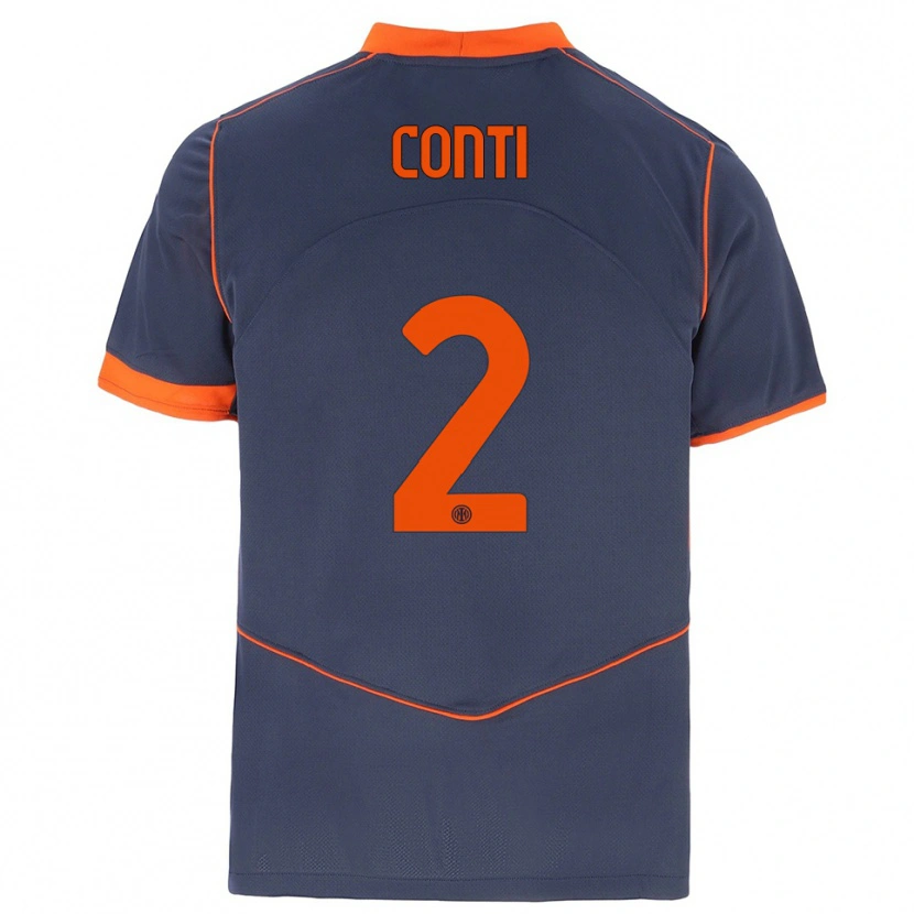 Danxen Mænd Arturo Conti #2 Grå Orange Tredje Sæt Spillertrøjer 2025/26 Trøje T-Shirt