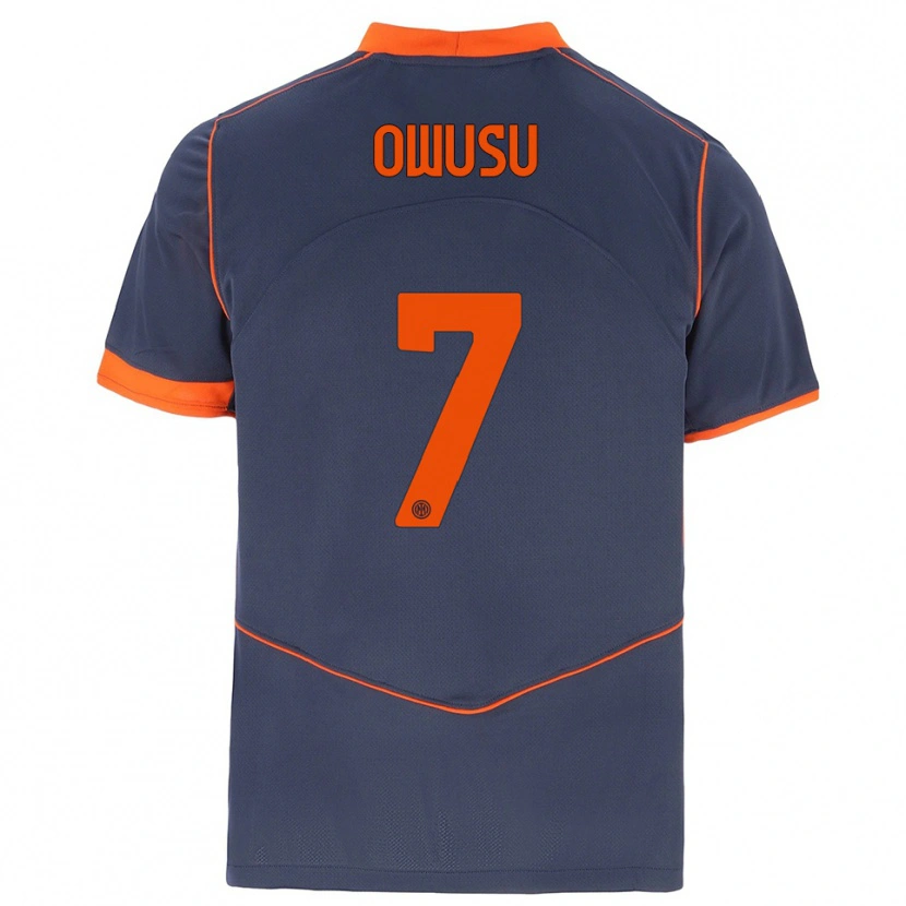 Danxen Mænd Enoch Owusu #7 Grå Orange Tredje Sæt Spillertrøjer 2025/26 Trøje T-Shirt