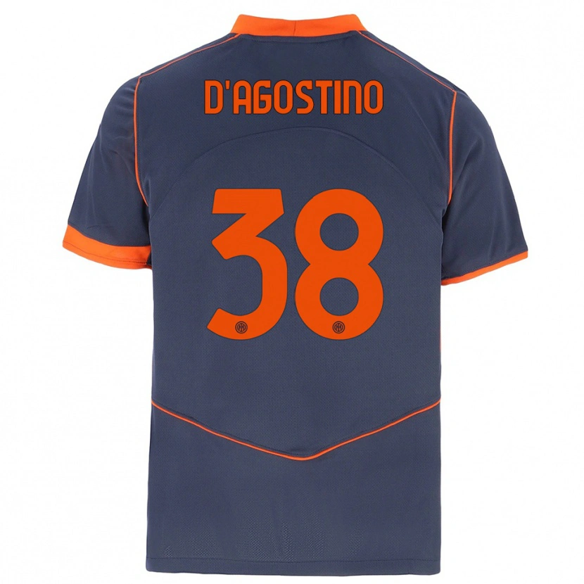 Danxen Mænd Giovanni D'agostino #38 Grå Orange Tredje Sæt Spillertrøjer 2025/26 Trøje T-Shirt