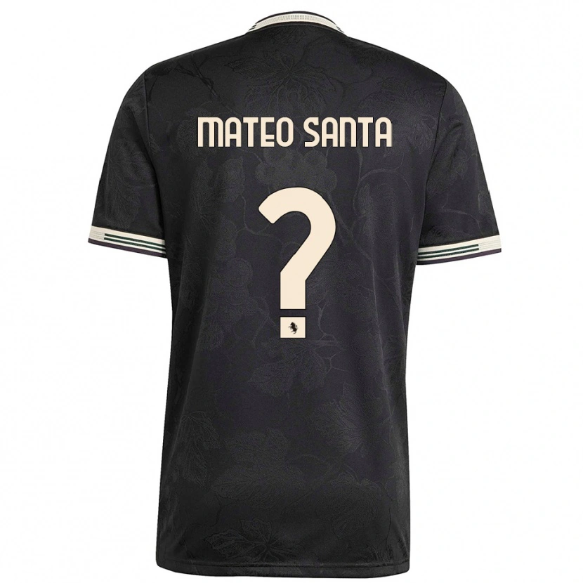 Danxen Mænd Mateo Santa Maria #0 Sort Hvid Grøn Tredje Sæt Spillertrøjer 2025/26 Trøje T-Shirt