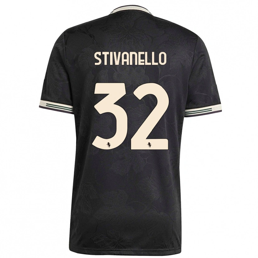 Danxen Mænd Riccardo Stivanello #32 Sort Hvid Grøn Tredje Sæt Spillertrøjer 2025/26 Trøje T-Shirt