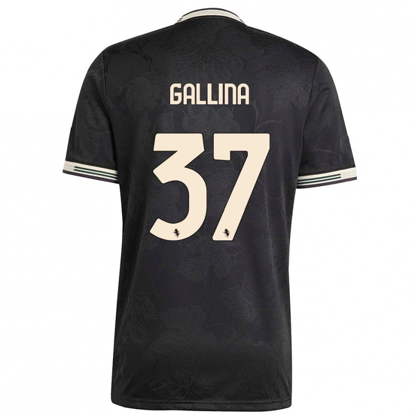 Danxen Mænd Arianna Gallina #37 Sort Hvid Grøn Tredje Sæt Spillertrøjer 2025/26 Trøje T-Shirt