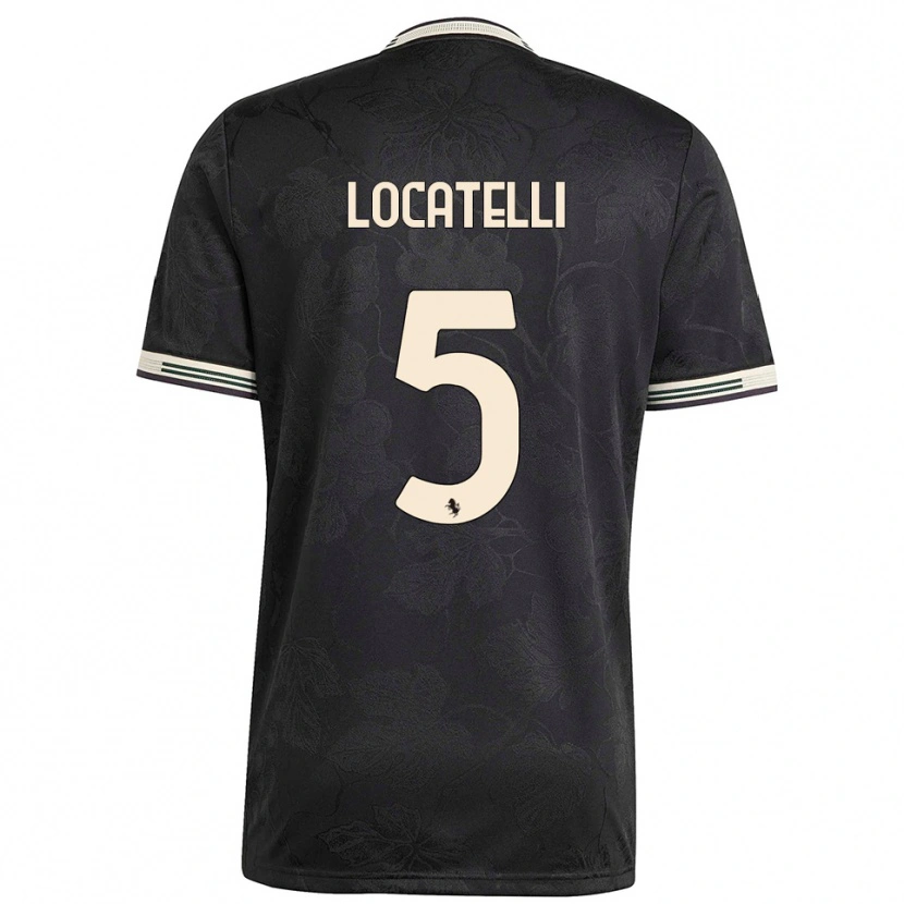 Danxen Mænd Manuel Locatelli #5 Sort Hvid Grøn Tredje Sæt Spillertrøjer 2025/26 Trøje T-Shirt