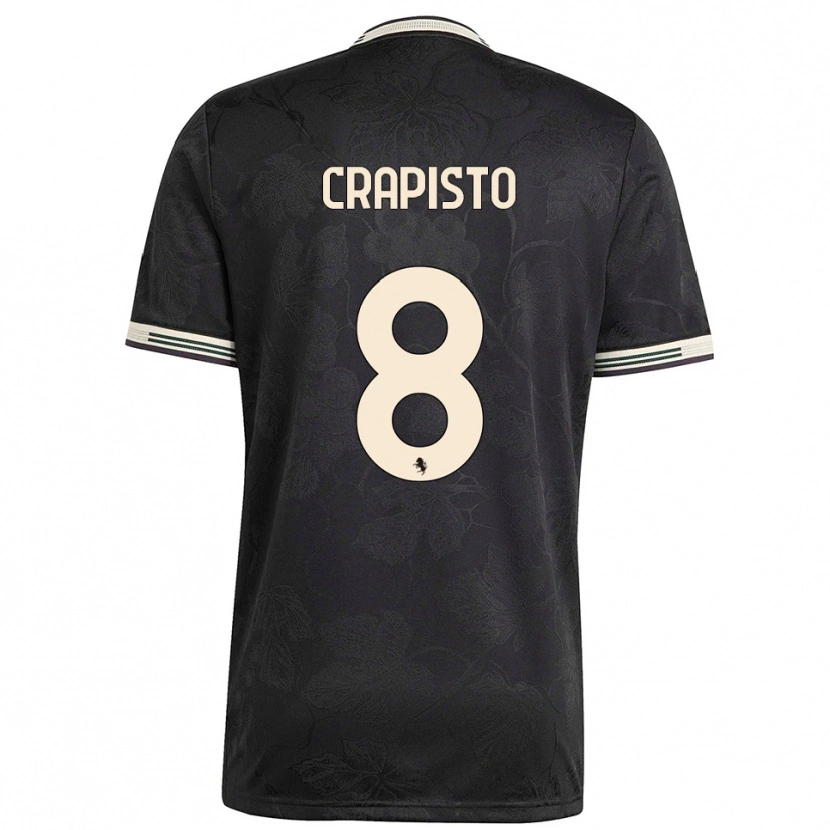 Danxen Mænd Francesco Crapisto #8 Sort Hvid Grøn Tredje Sæt Spillertrøjer 2025/26 Trøje T-Shirt