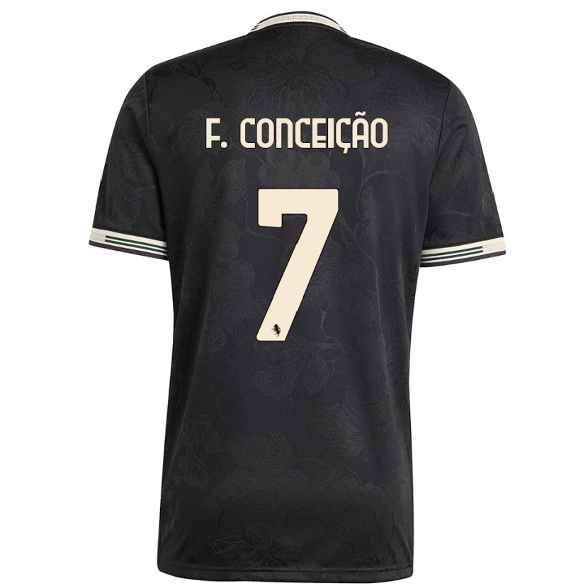 Danxen Mænd Francisco Conceição #7 Sort Hvid Grøn Tredje Sæt Spillertrøjer 2025/26 Trøje T-Shirt
