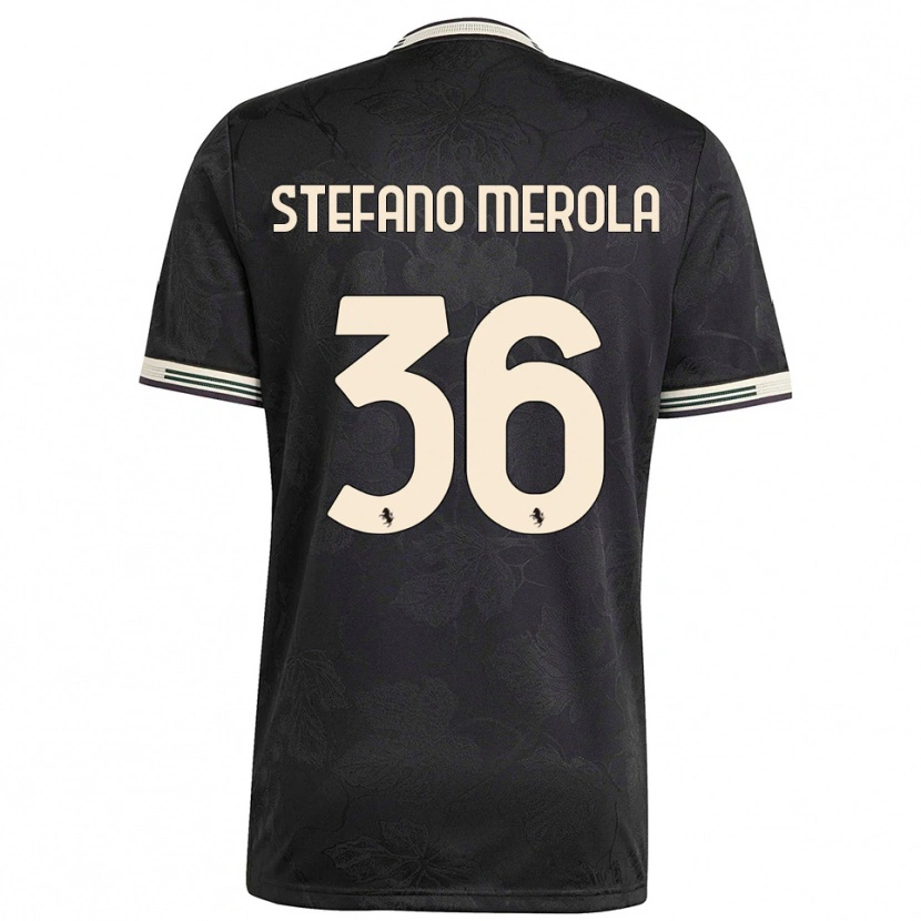 Danxen Mænd Antonio Stefano Merola #36 Sort Hvid Grøn Tredje Sæt Spillertrøjer 2025/26 Trøje T-Shirt