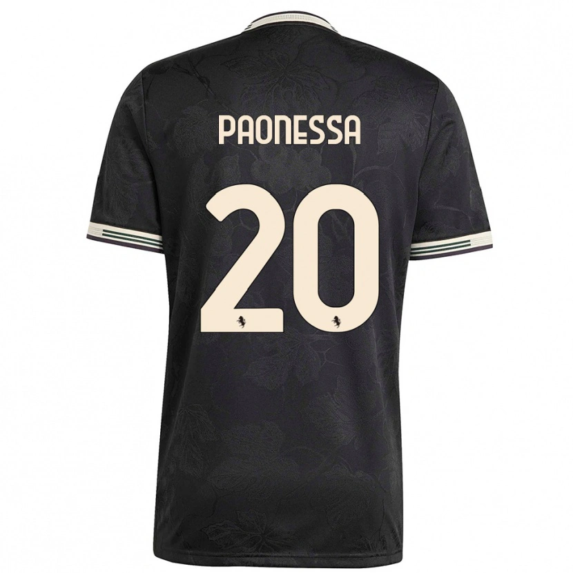 Danxen Mænd Riccardo Paonessa #20 Sort Hvid Grøn Tredje Sæt Spillertrøjer 2025/26 Trøje T-Shirt