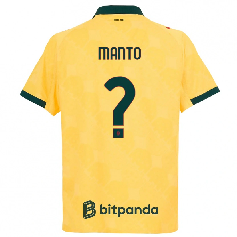 Danxen Mænd Gaetano Manto #0 Gul Sort Tredje Sæt Spillertrøjer 2025/26 Trøje T-Shirt