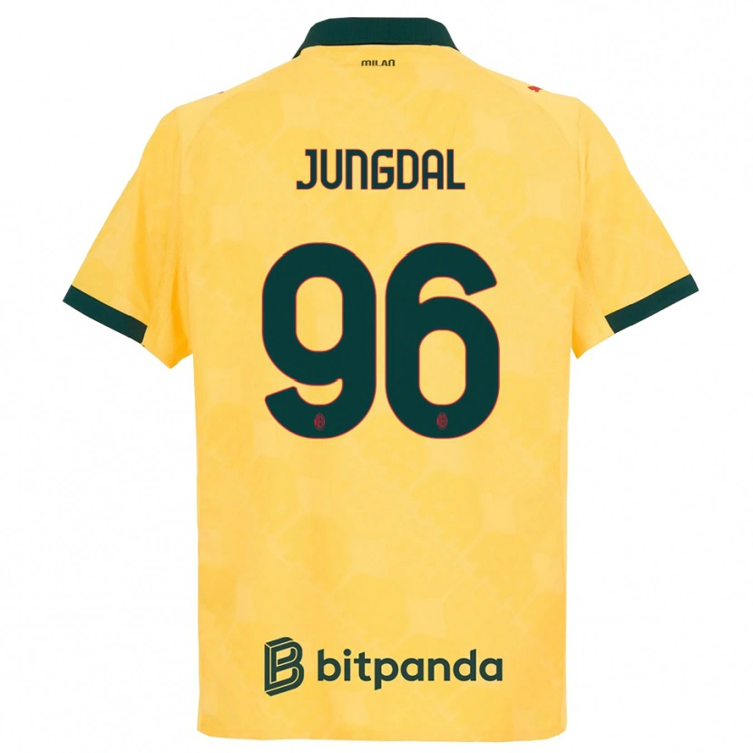 Danxen Mænd Andreas Jungdal #96 Gul Sort Tredje Sæt Spillertrøjer 2025/26 Trøje T-Shirt