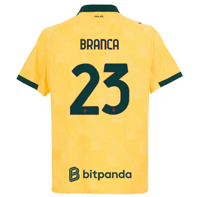Danxen Mænd Simone Branca #23 Gul Sort Tredje Sæt Spillertrøjer 2025/26 Trøje T-Shirt