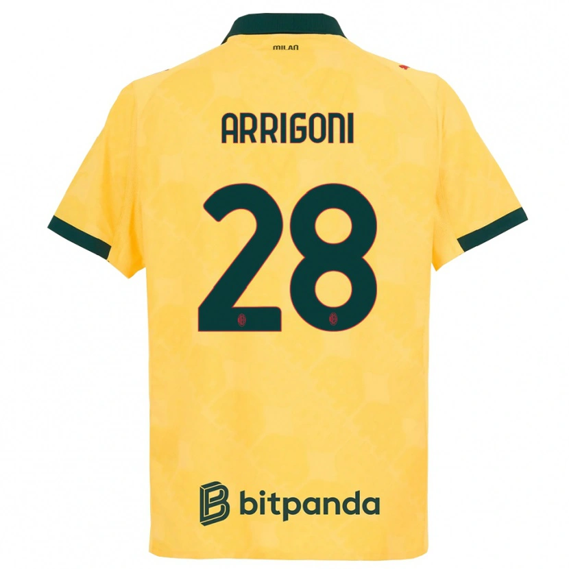 Danxen Mænd Giorgia Arrigoni #28 Gul Sort Tredje Sæt Spillertrøjer 2025/26 Trøje T-Shirt