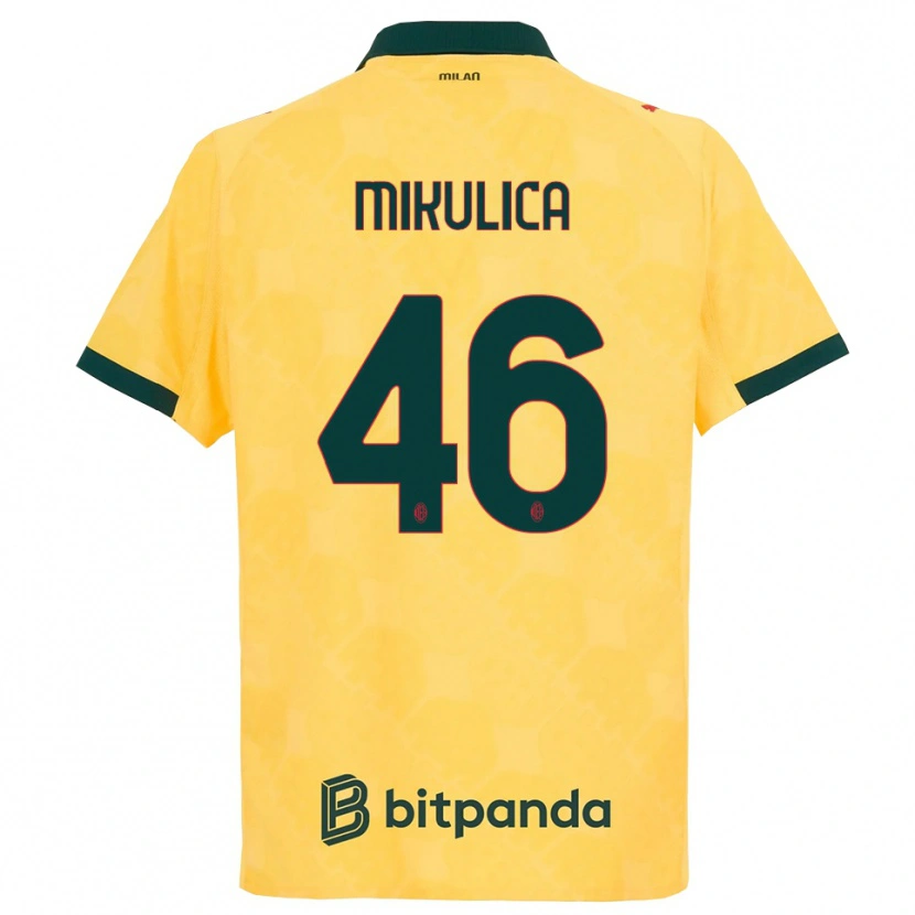 Danxen Mænd Petra Mikulica #46 Gul Sort Tredje Sæt Spillertrøjer 2025/26 Trøje T-Shirt