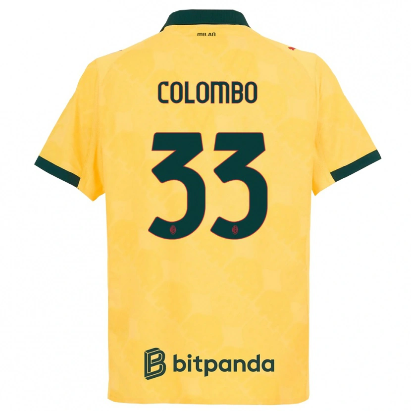 Danxen Mænd Federico Colombo #33 Gul Sort Tredje Sæt Spillertrøjer 2025/26 Trøje T-Shirt