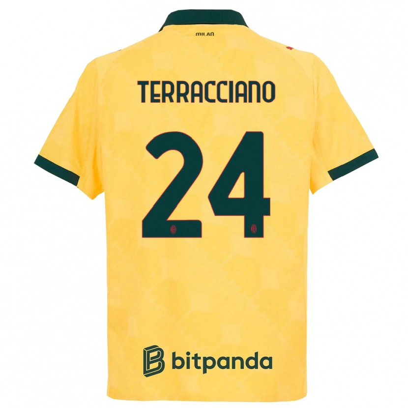 Danxen Mænd Filippo Terracciano #24 Gul Sort Tredje Sæt Spillertrøjer 2025/26 Trøje T-Shirt