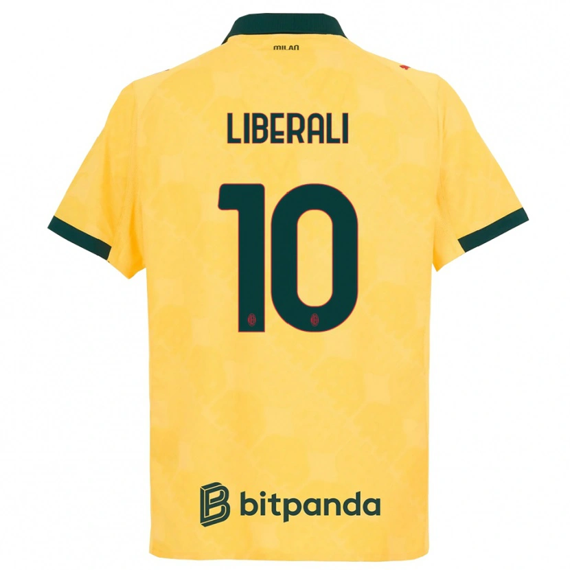 Danxen Mænd Mattia Liberali #10 Gul Sort Tredje Sæt Spillertrøjer 2025/26 Trøje T-Shirt