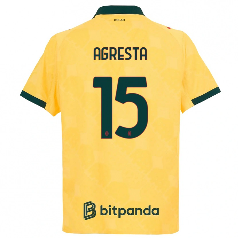 Danxen Mænd Stefano Agresta #15 Gul Sort Tredje Sæt Spillertrøjer 2025/26 Trøje T-Shirt