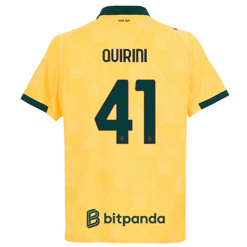 Danxen Mænd Ettore Quirini #41 Gul Sort Tredje Sæt Spillertrøjer 2025/26 Trøje T-Shirt