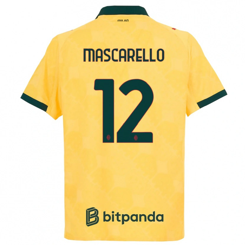 Danxen Mænd Marta Mascarello #12 Gul Sort Tredje Sæt Spillertrøjer 2025/26 Trøje T-Shirt